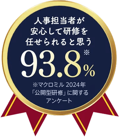 人事担当者が安心して研修を任せられると思う 93.8% ※マクロミル 2024年「公開型研修」に関するアンケート